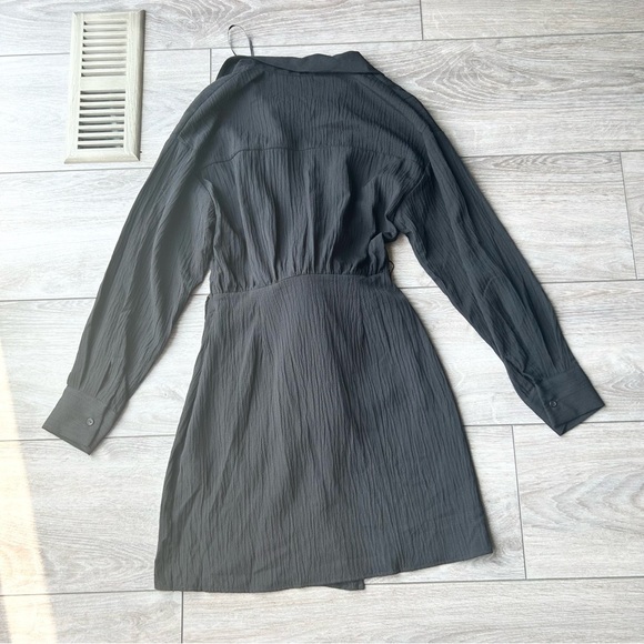 Zara  Faux Wrap Mini Shirt Dress - Picture 13 of 16